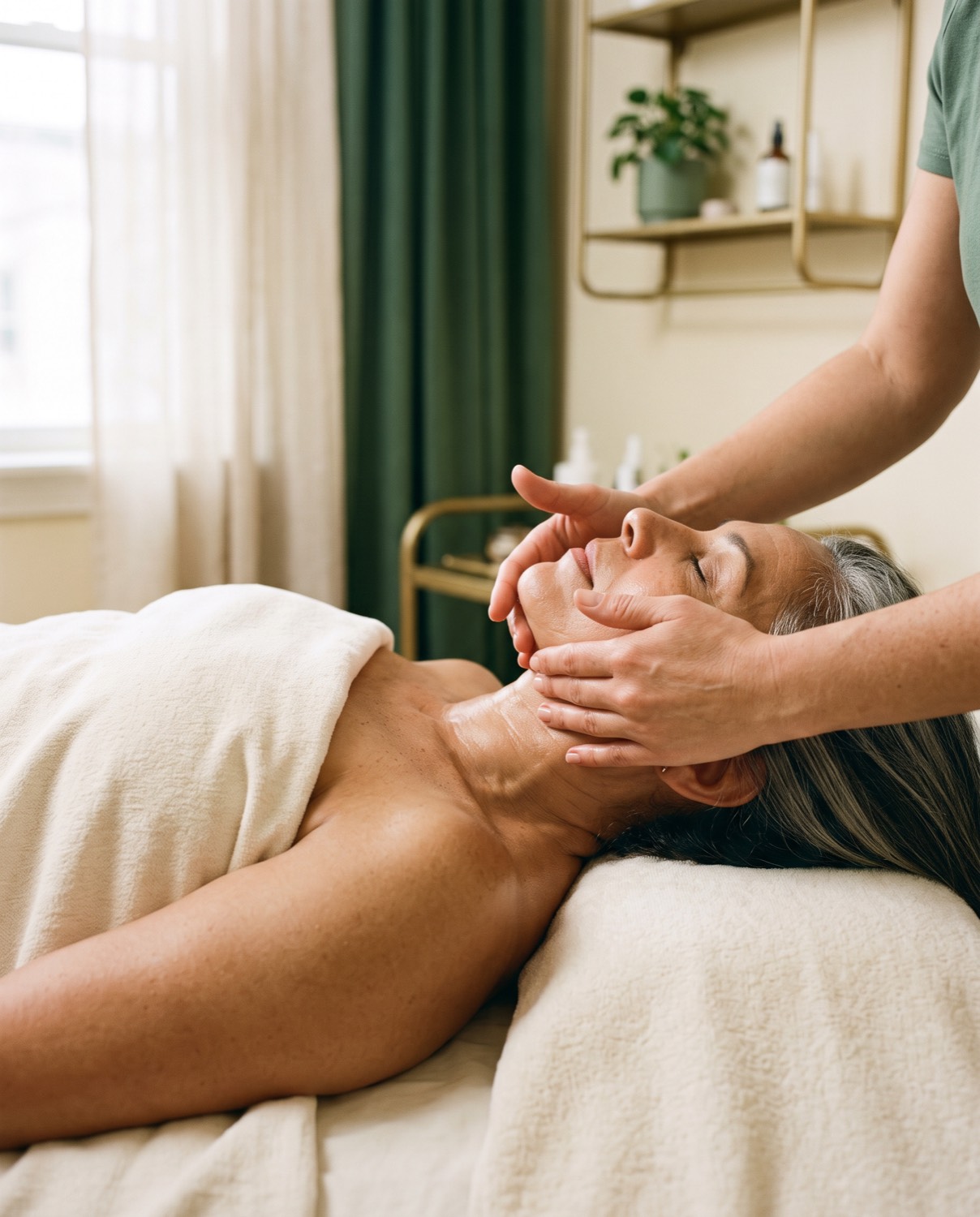 Massagem de rejuvenescimento facial